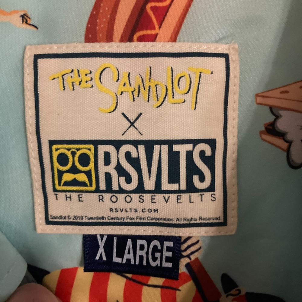 RSVLTS Sandlot Shirt Mens XL Short Sleeve Button Up Kunuflex Great Hambino - Picture 4 of 9